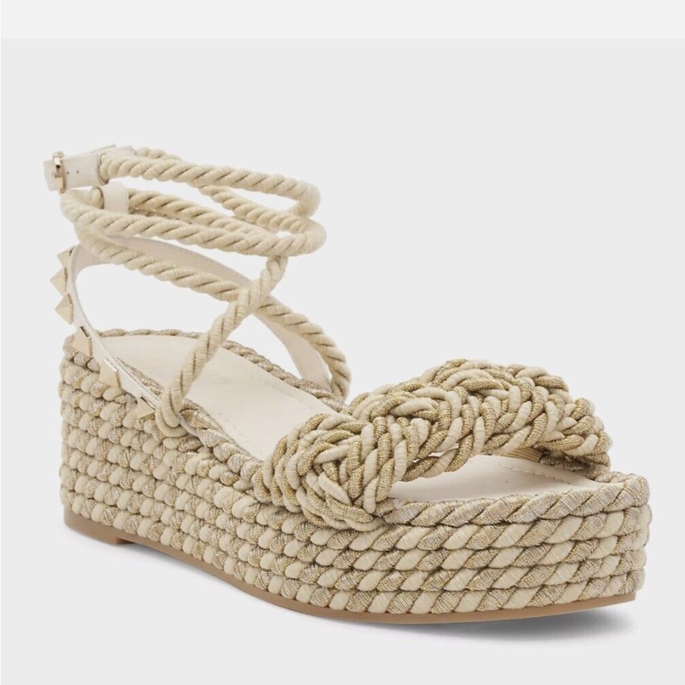 Valentino Cream Rockstud Sandals